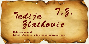 Tadija Zlatković vizit kartica